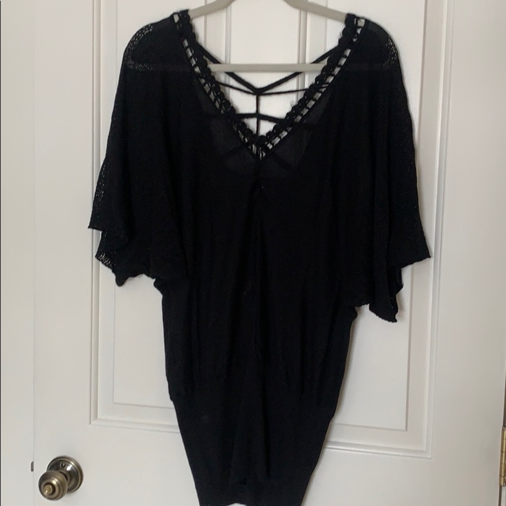 Free People black knit tunic